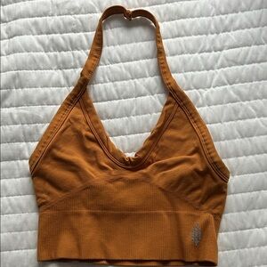 Free People Orange Halter Bralette
